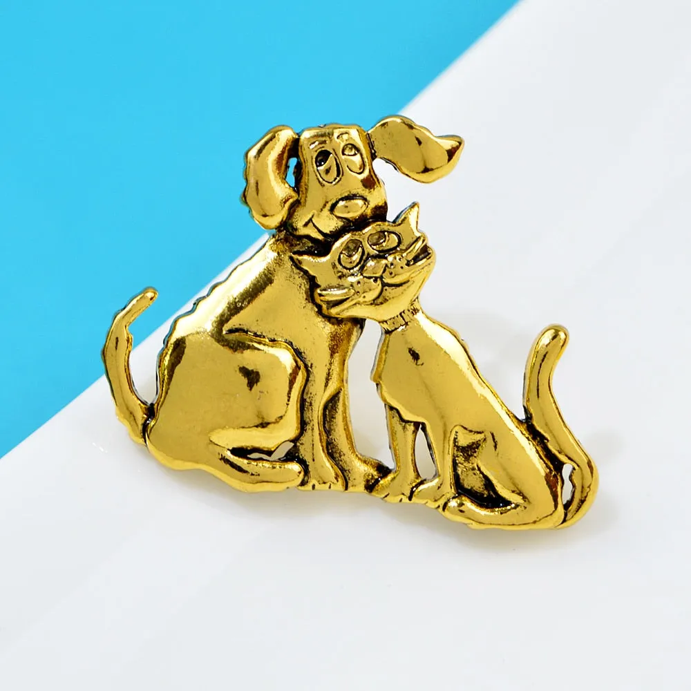 Kids Cute Dog And Cat Brooches For Women And Men Funny Animal Pins Brooch
