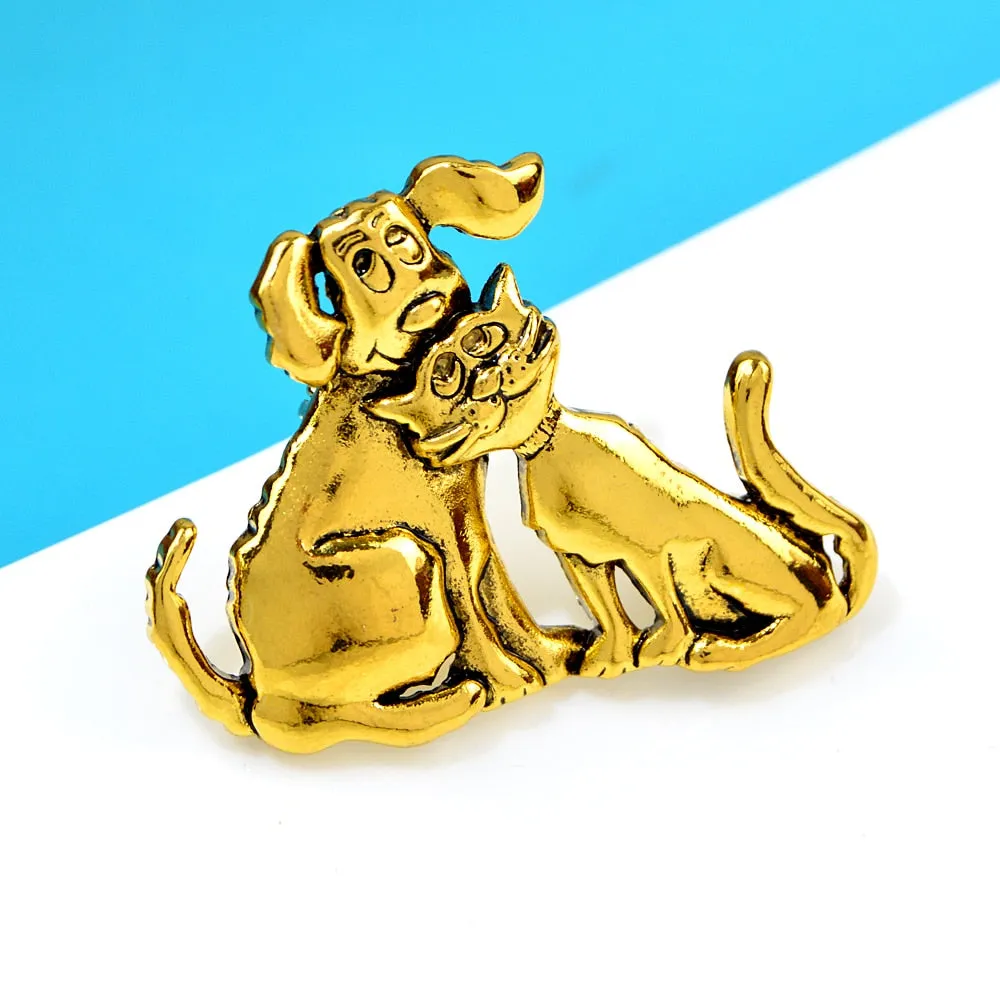 Kids Cute Dog And Cat Brooches For Women And Men Funny Animal Pins Brooch