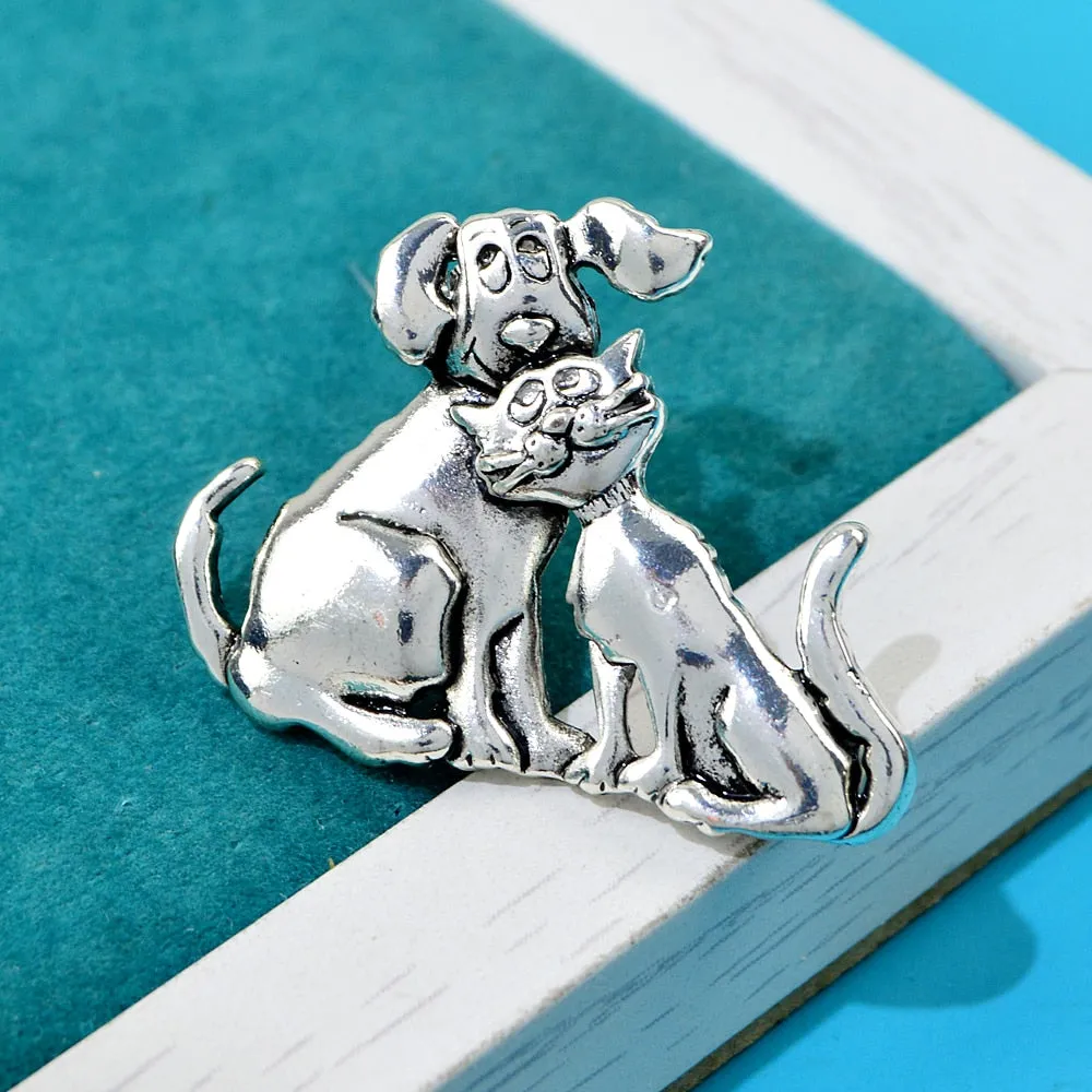 Kids Cute Dog And Cat Brooches For Women And Men Funny Animal Pins Brooch