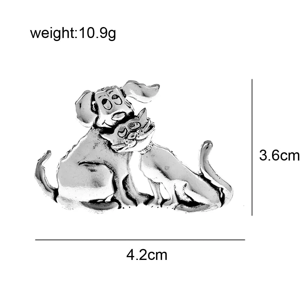 Kids Cute Dog And Cat Brooches For Women And Men Funny Animal Pins Brooch