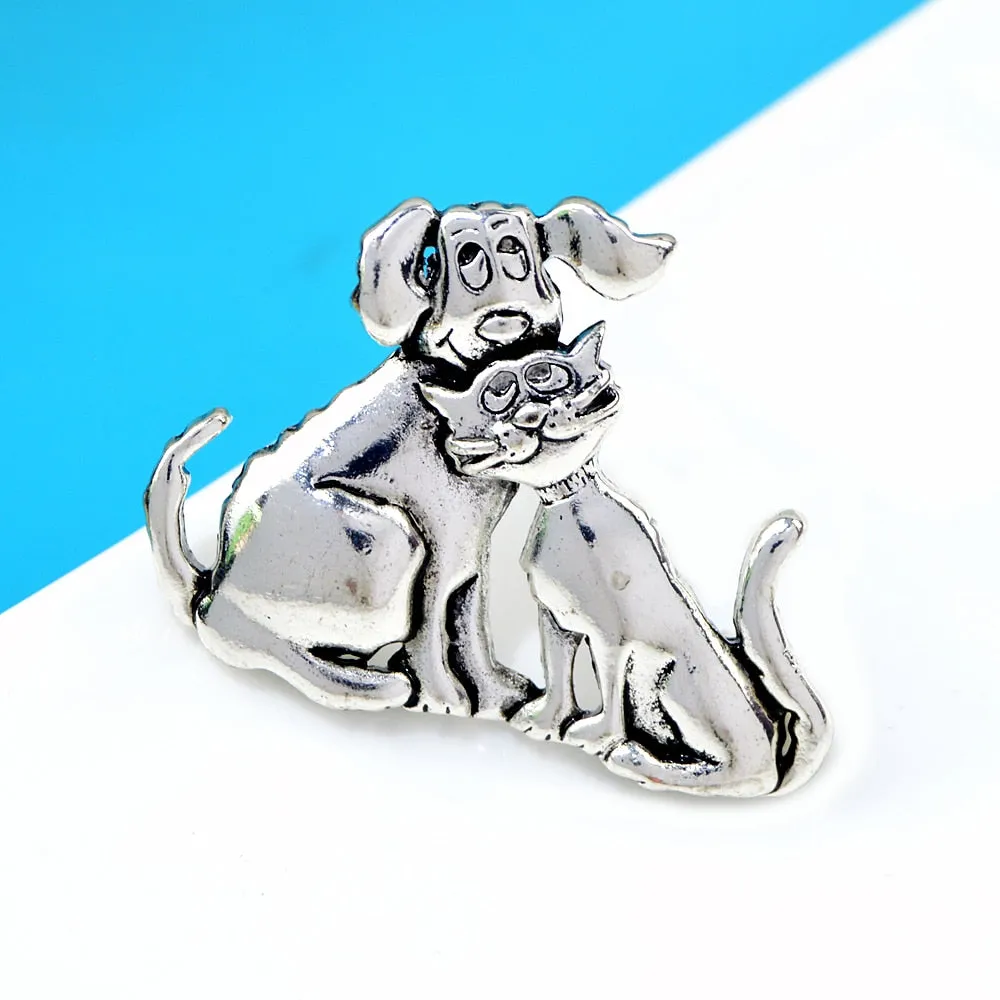 Kids Cute Dog And Cat Brooches For Women And Men Funny Animal Pins Brooch