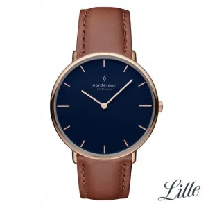 Ladies Native Leather Rose Gold 32mm Watch NR32RGLEBRNA