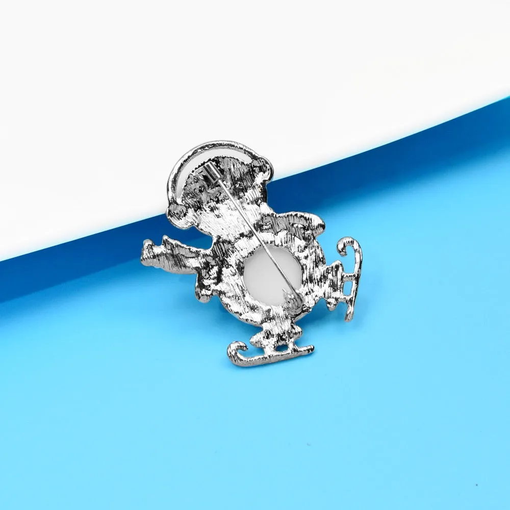 Little Penguin Skiing Brooch Enamel Cute Animal Pin Winter Christmas Pin Festival Accessories