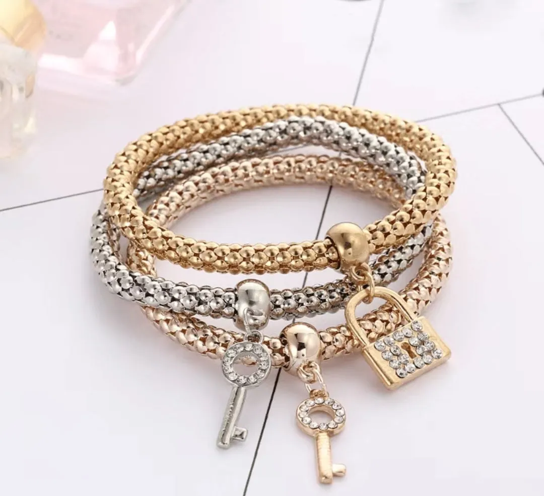 Lock It UP!- Tri-Colored/Rhinestones