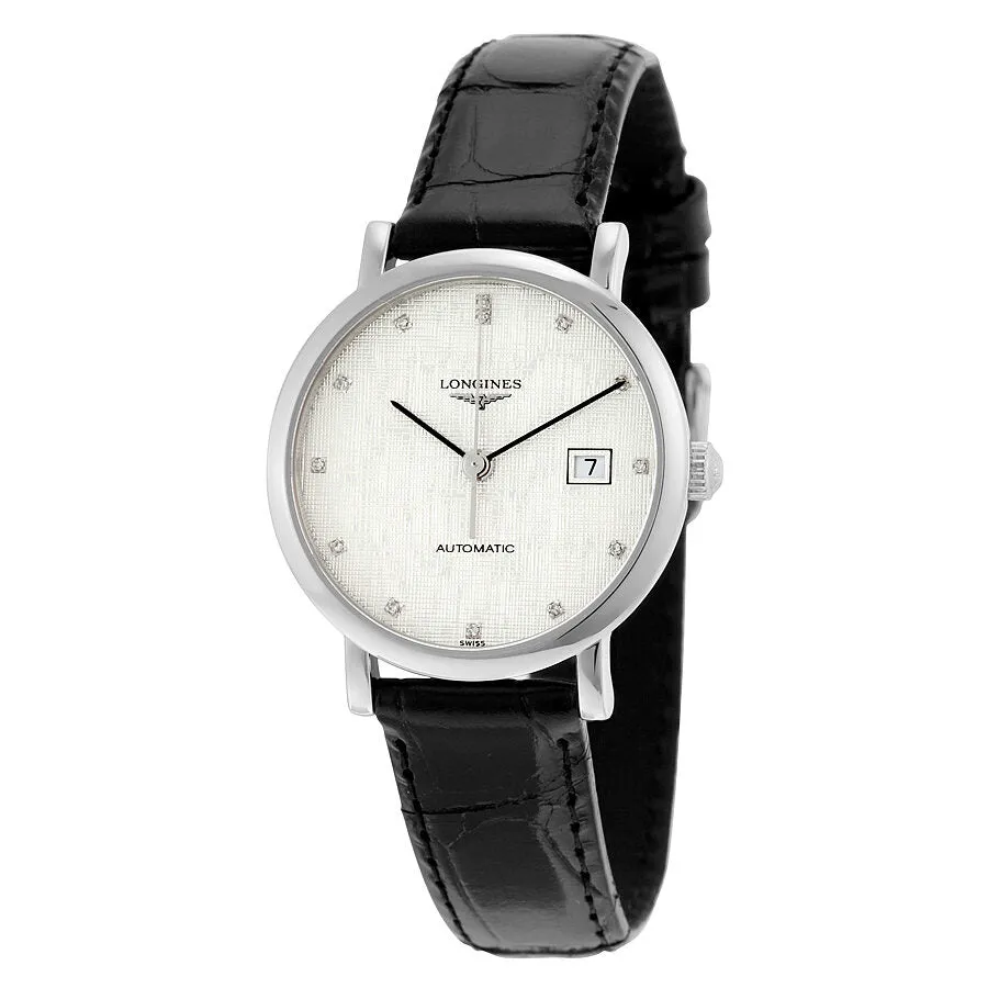 Longines Elegant Silver Diamond Dial Automatic Ladies Watch L4.310.4.77.2