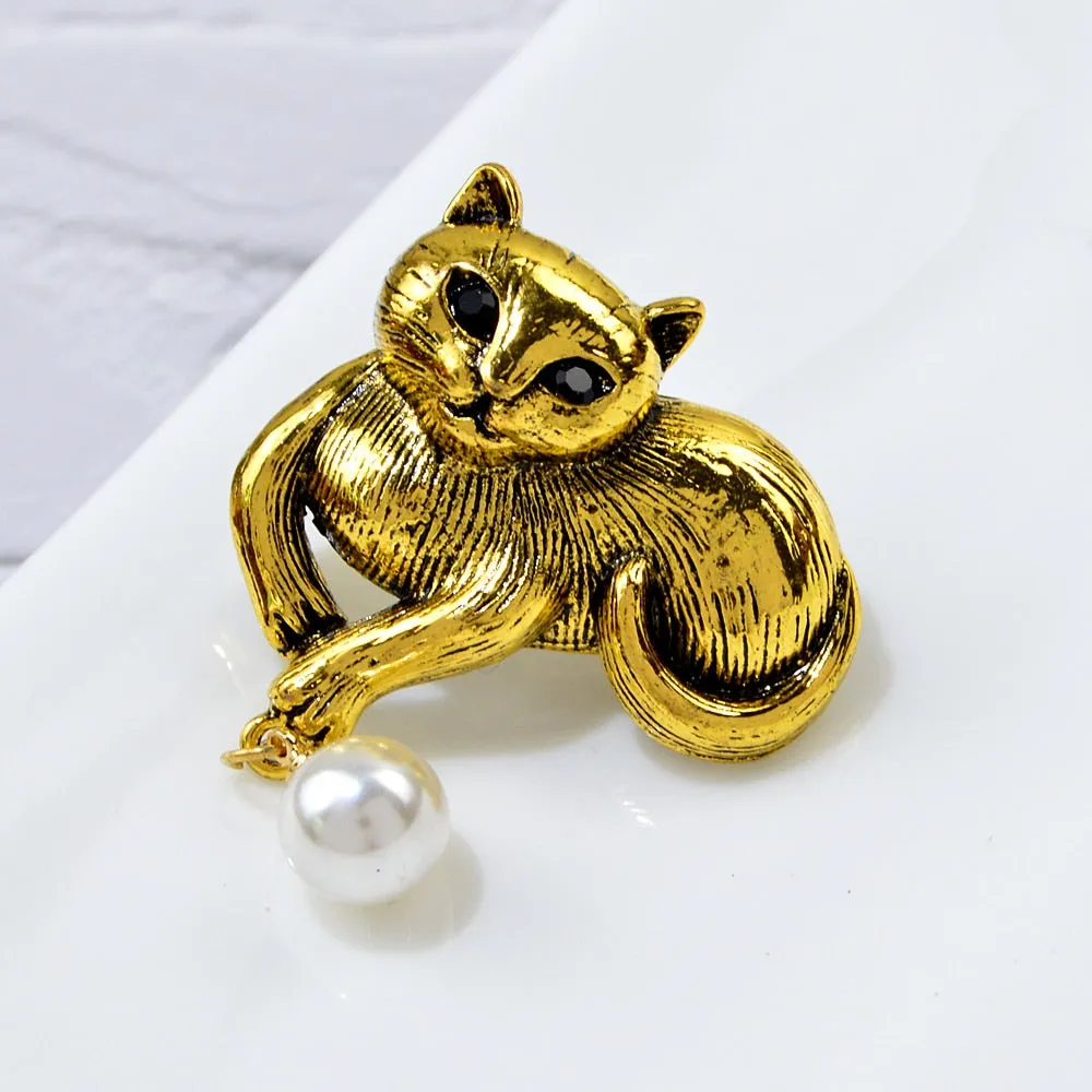 Lovely Cat Brooch Cute Animal Pins For Women