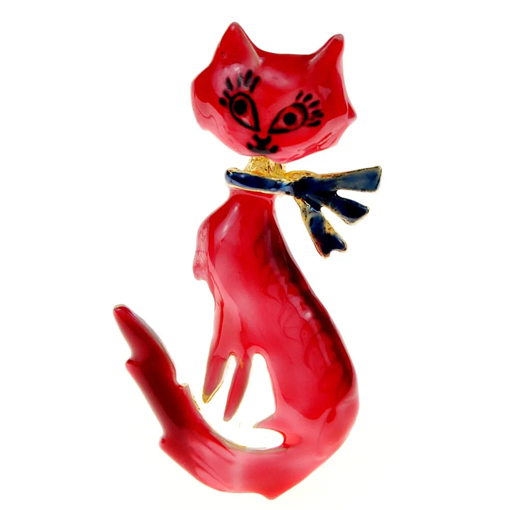 Lovely Cat Brooches 4-color Available Enamel Pet Cute Animal Party Casual Brooch