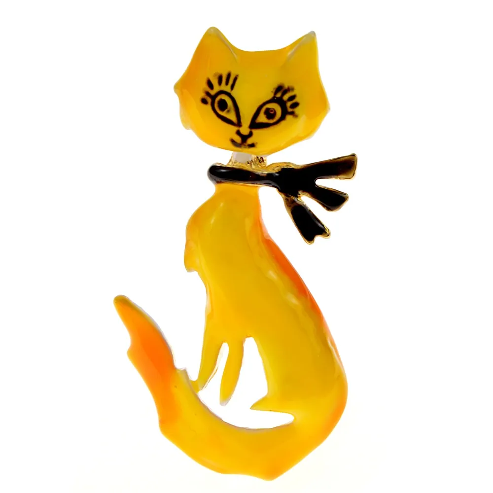 Lovely Cat Brooches 4-color Available Enamel Pet Cute Animal Party Casual Brooch