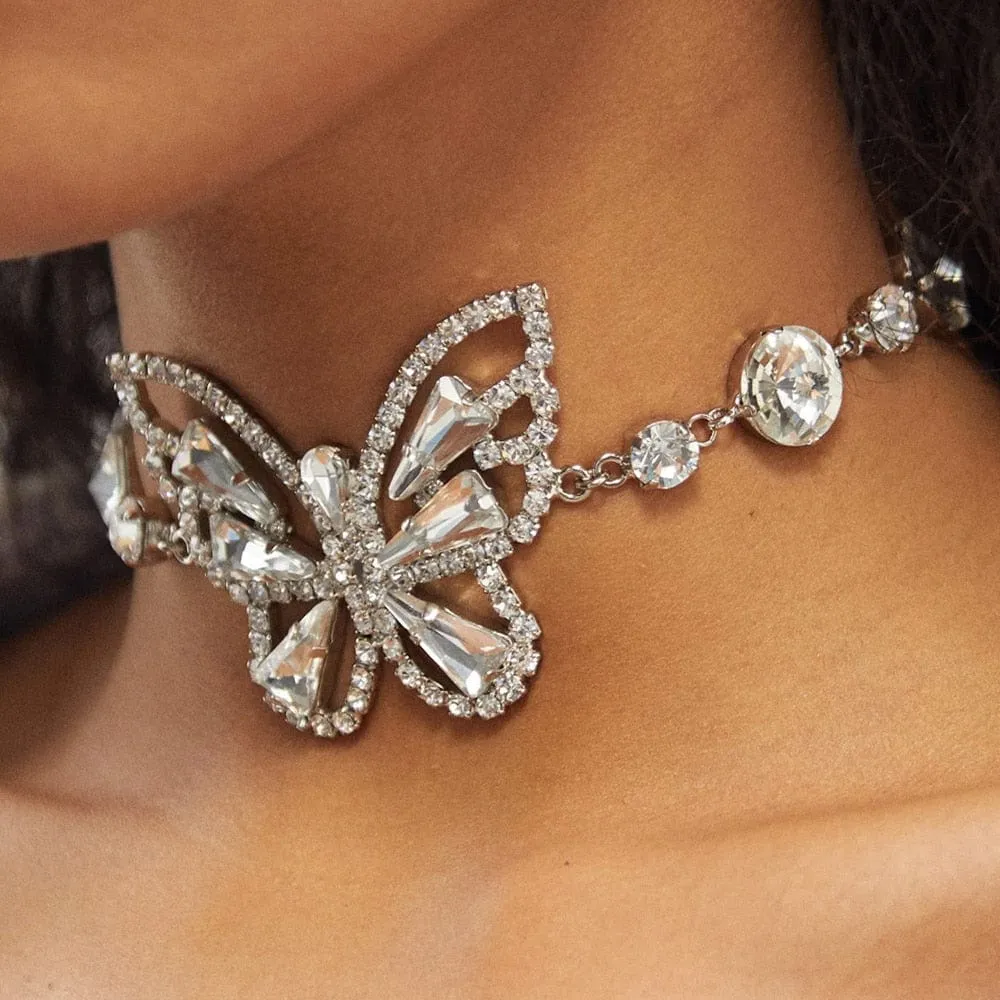 Luxxe Butterfly Crystal Necklace