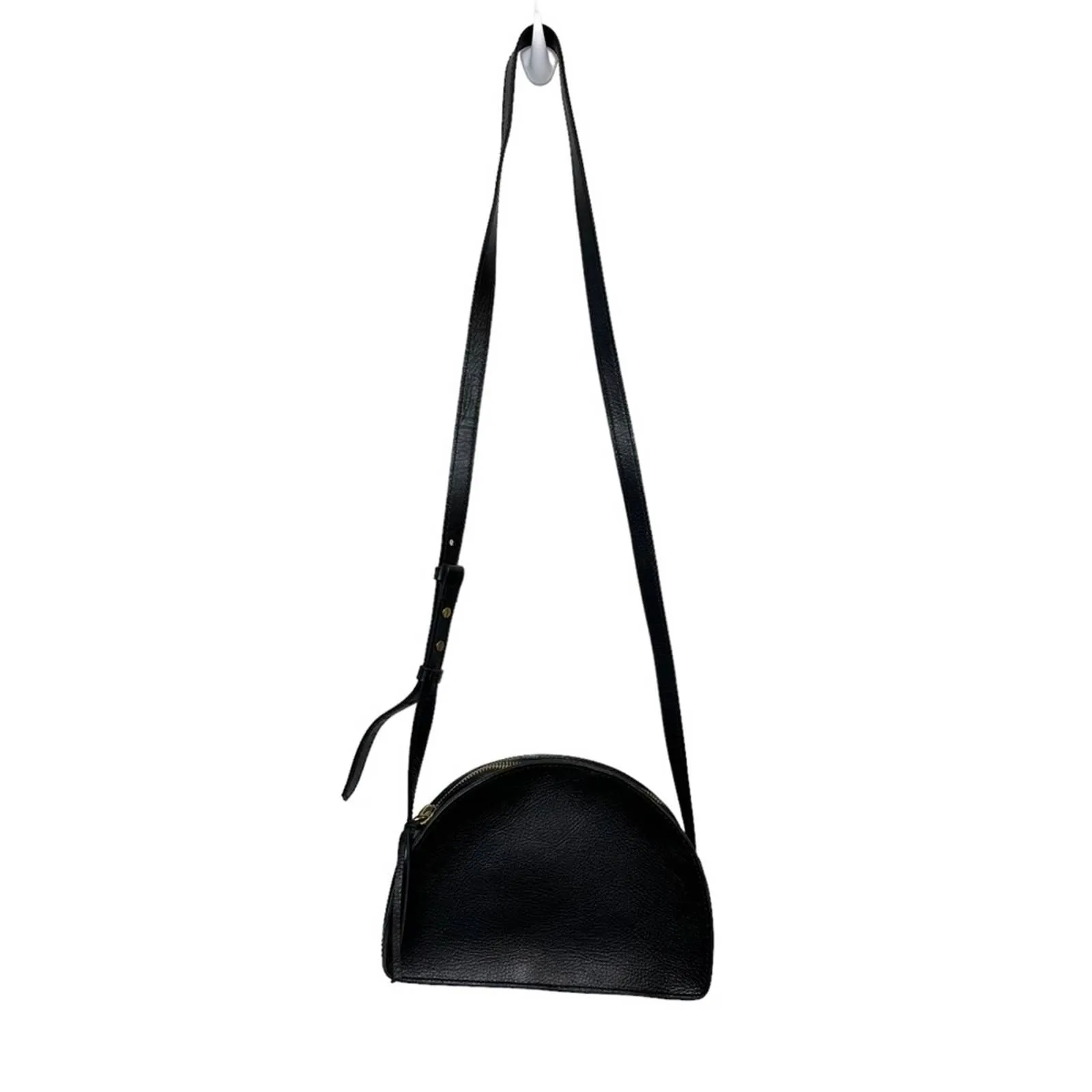 Madewell Black Leather Crossbody Bag Half Moon Purse Satchel