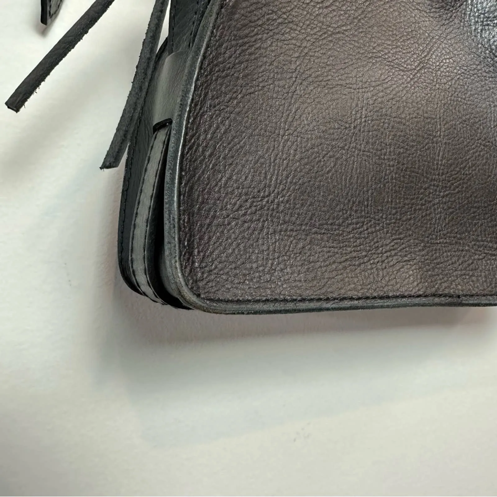 Madewell Black Leather Crossbody Bag Half Moon Purse Satchel