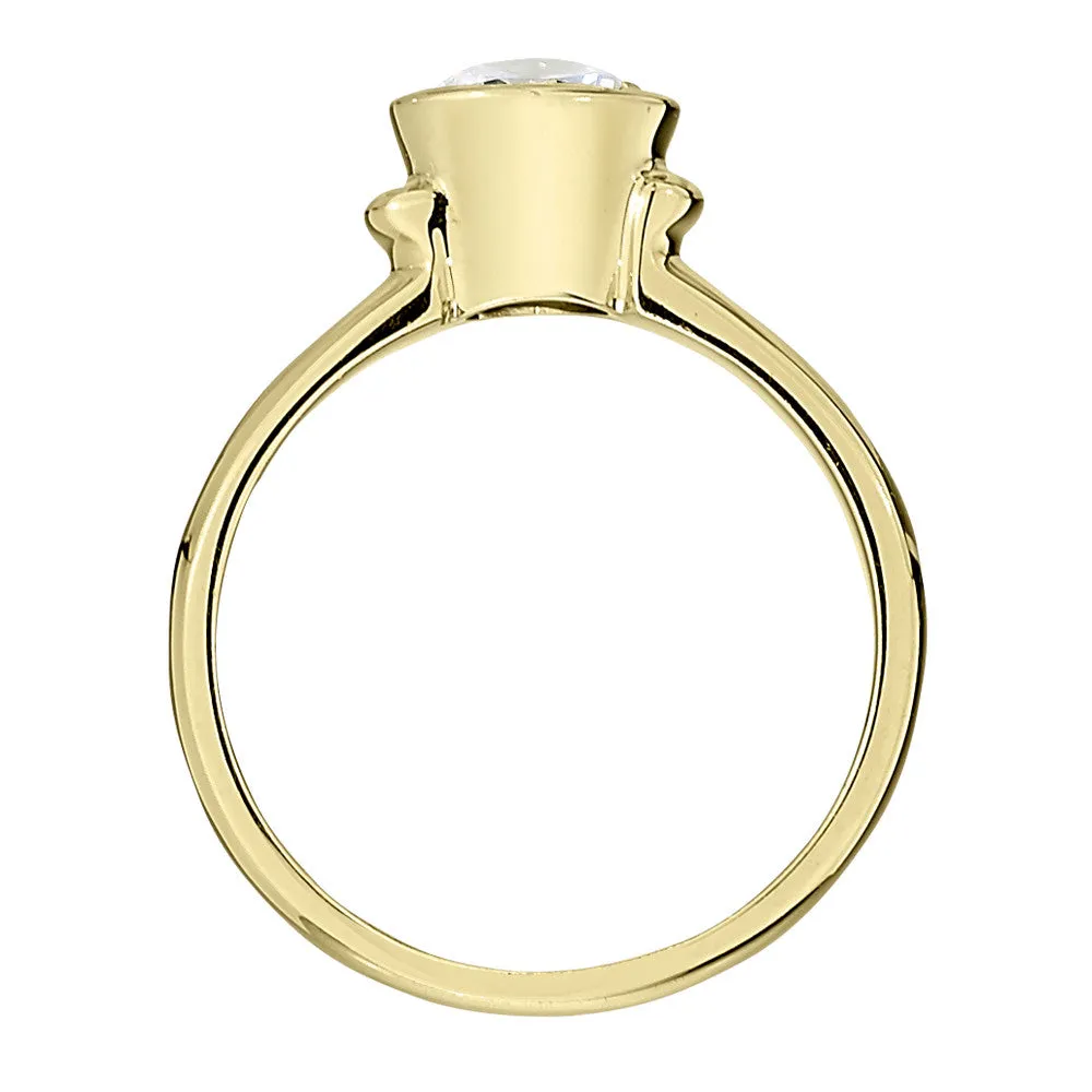 Modern Solitaire Engagement Rings with Bezel Setting