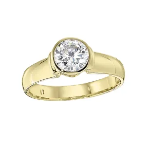 Modern Solitaire Engagement Rings with Bezel Setting