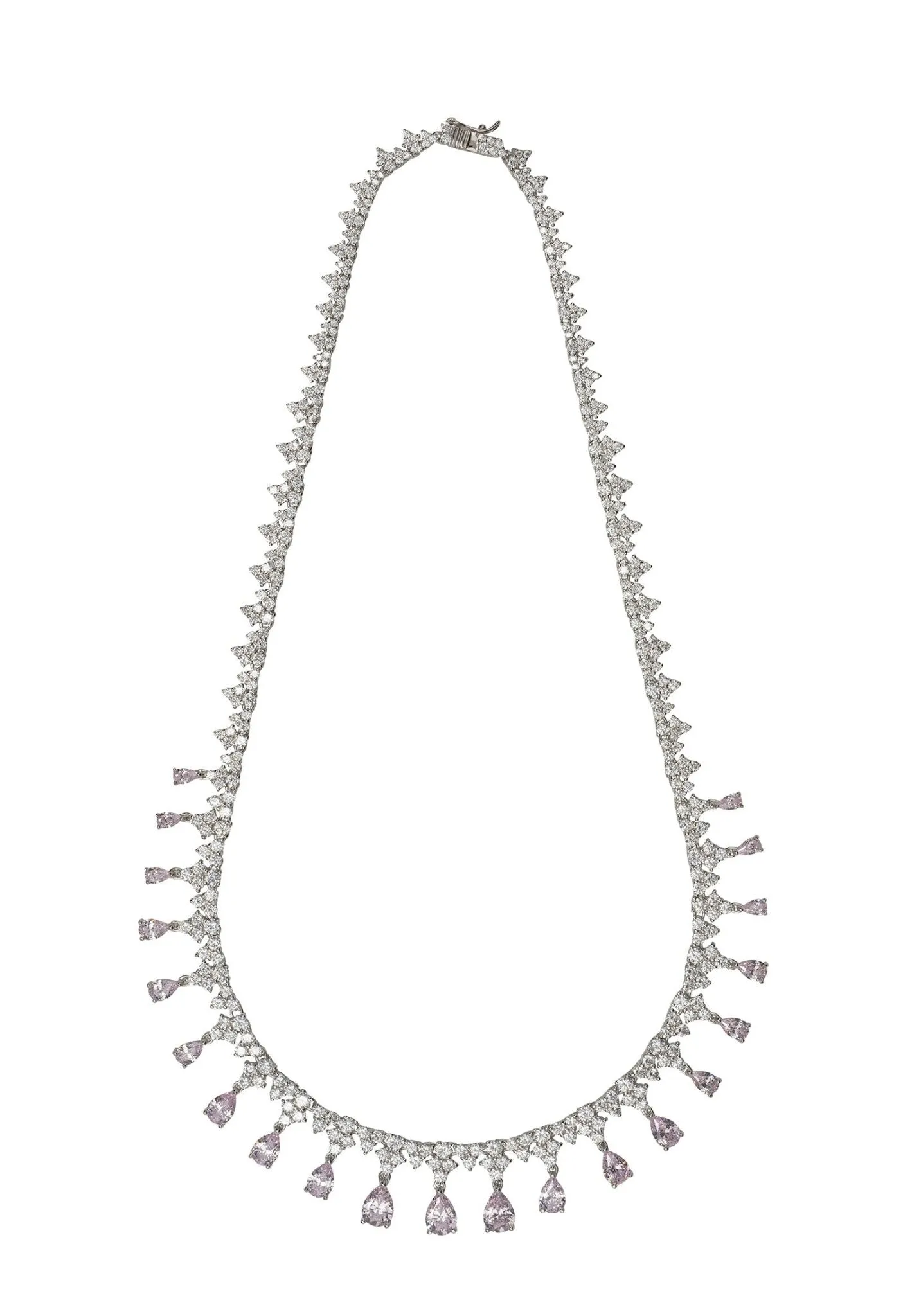 Monroe Gemstone Statement Necklace Morganite Silver