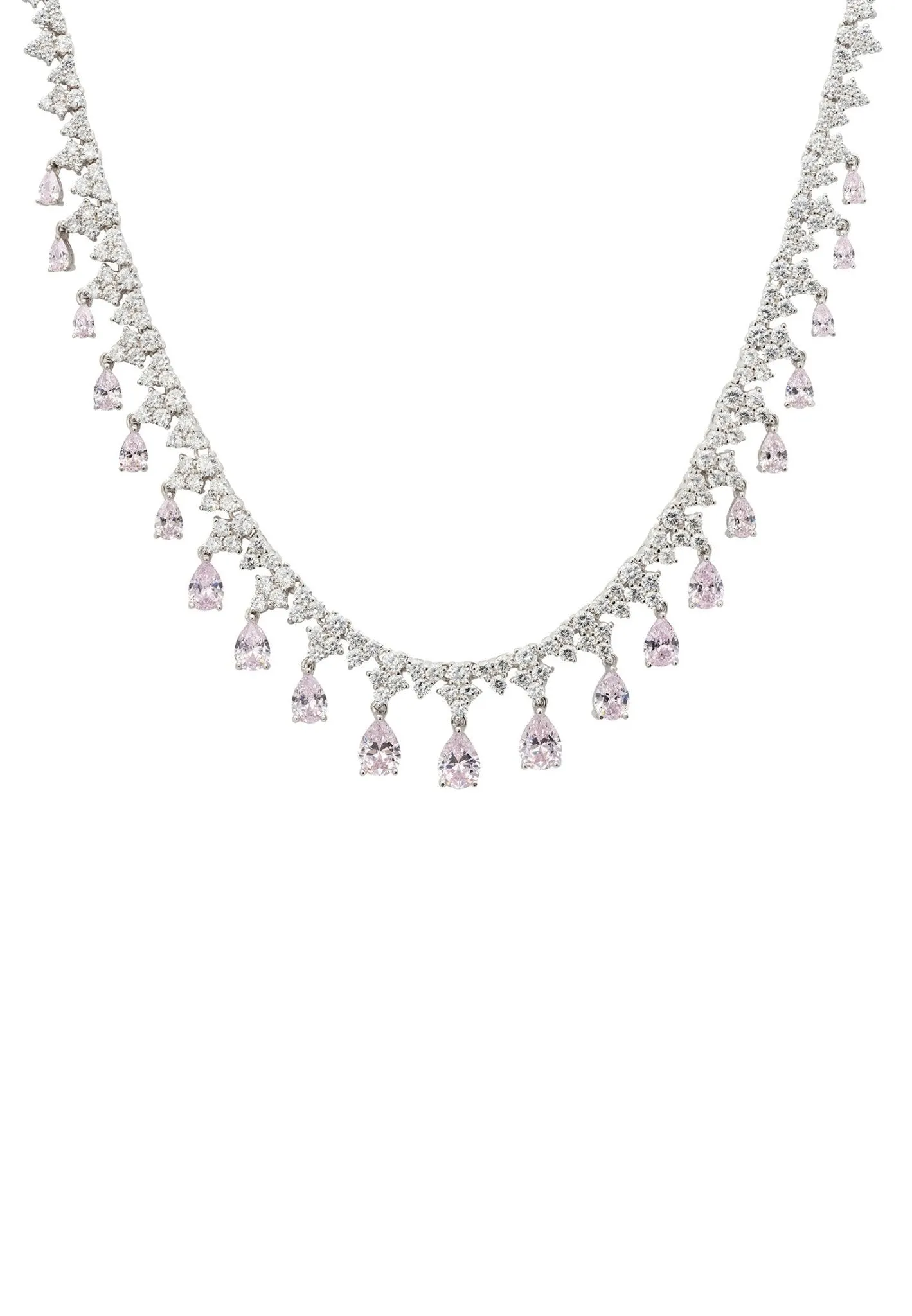 Monroe Gemstone Statement Necklace Morganite Silver