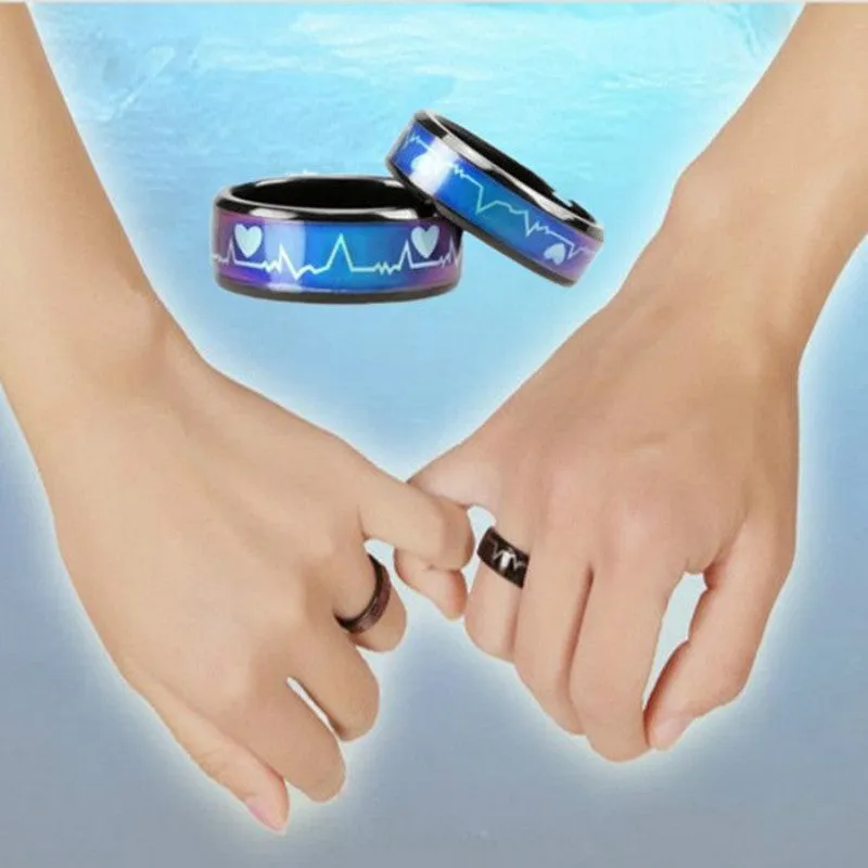 Mood Ring Color Temperature Changing Magic Stanless Steel Wedding Rings For Women Men Fashion Jewelry