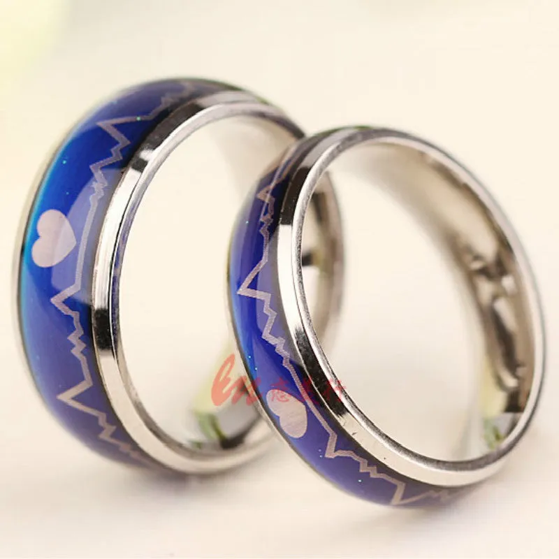 Mood Ring Color Temperature Changing Magic Stanless Steel Wedding Rings For Women Men Fashion Jewelry