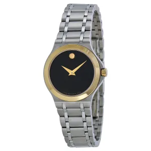 Movado Black Dial Two-Tone Ladies Watch 0606466