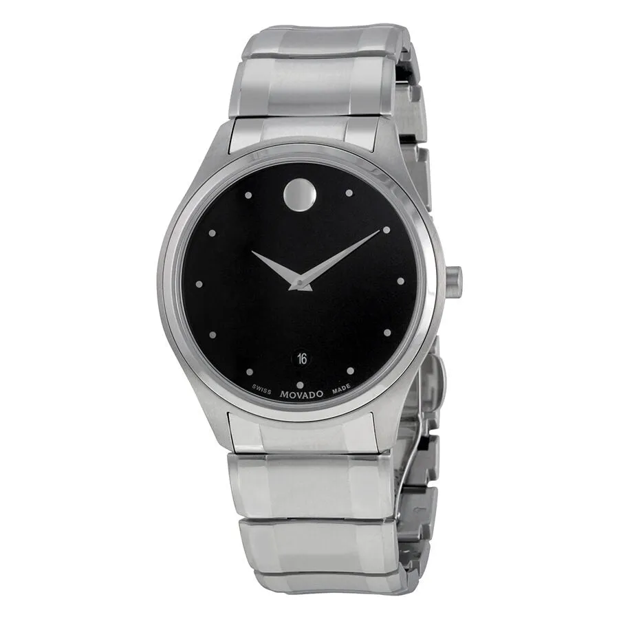 Movado Celo Black Dial Stainless Steel Men's Watch 0606839