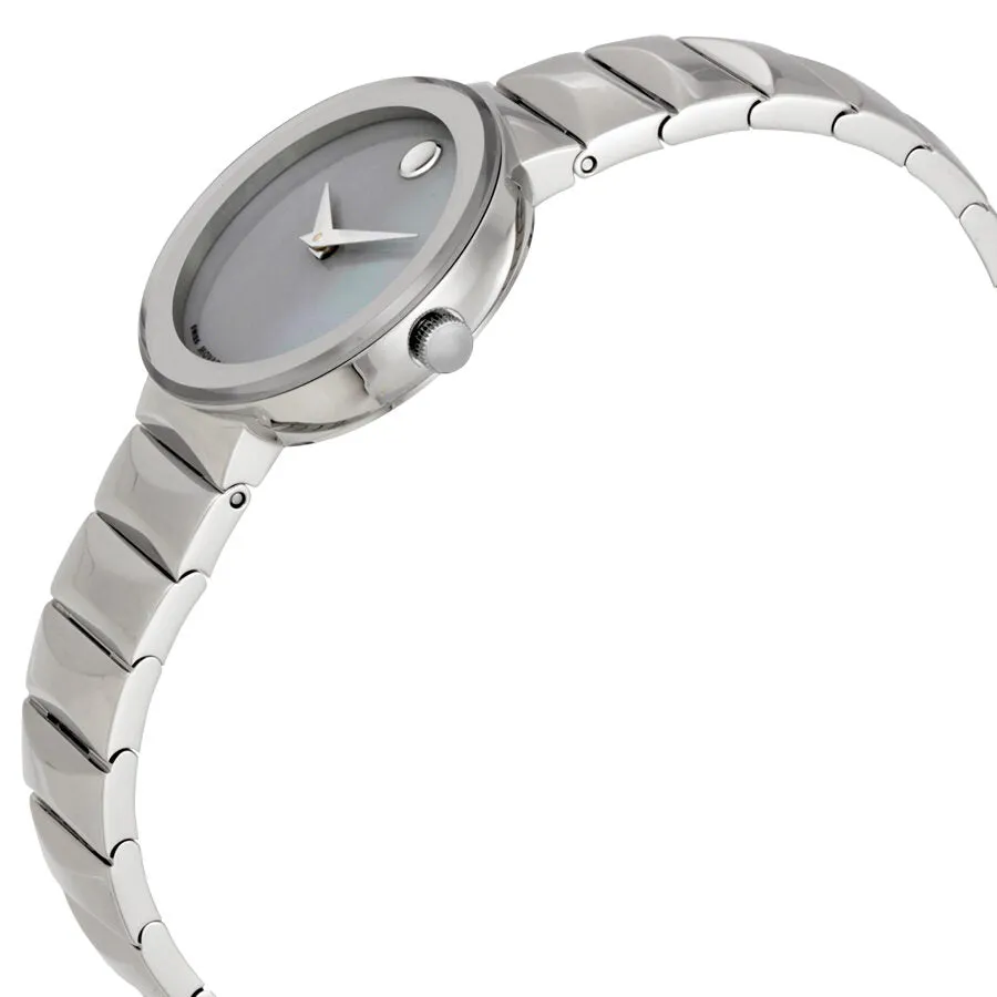 Movado Sapphire Grey Mother of Pearl Dial Ladies Watch 0607048