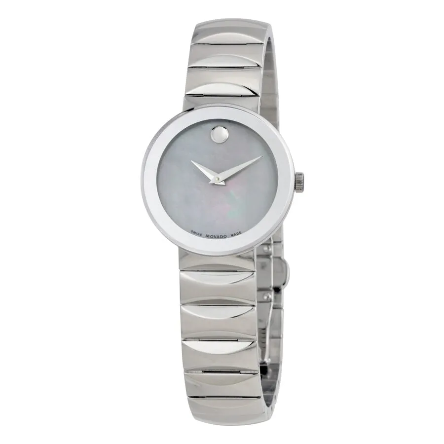Movado Sapphire Grey Mother of Pearl Dial Ladies Watch 0607048