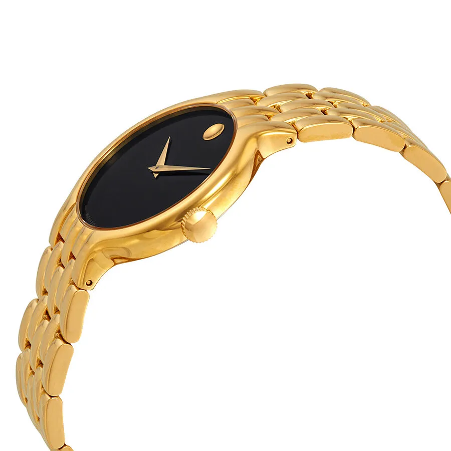 Movado Veturi Black Yellow Gold PVD Dial Men's Watch 0606934
