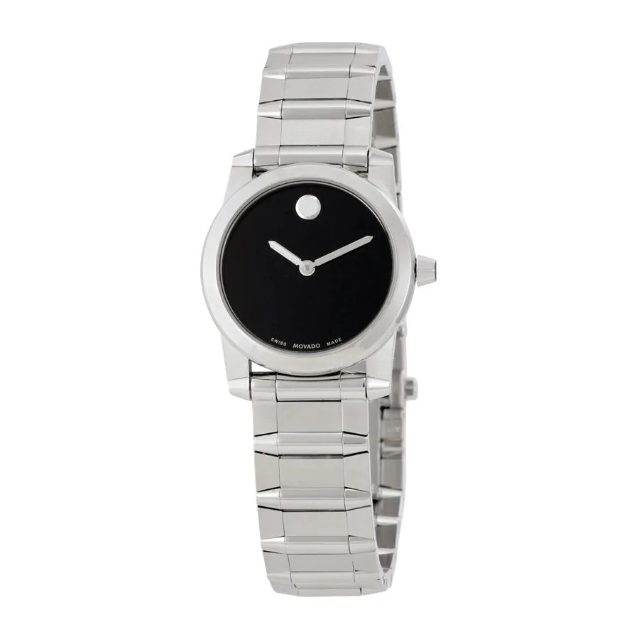 Movado Vizio Black Dial Stainless Steel Ladies Watch 0606681