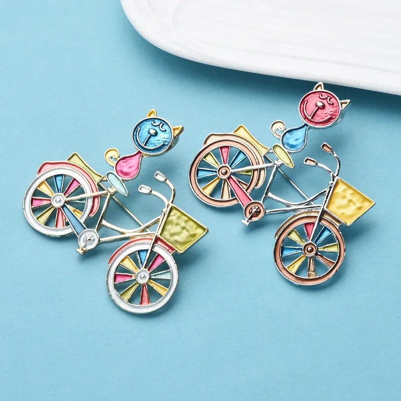 Multicolor Enamel Cat Brooch Pins Gift Si