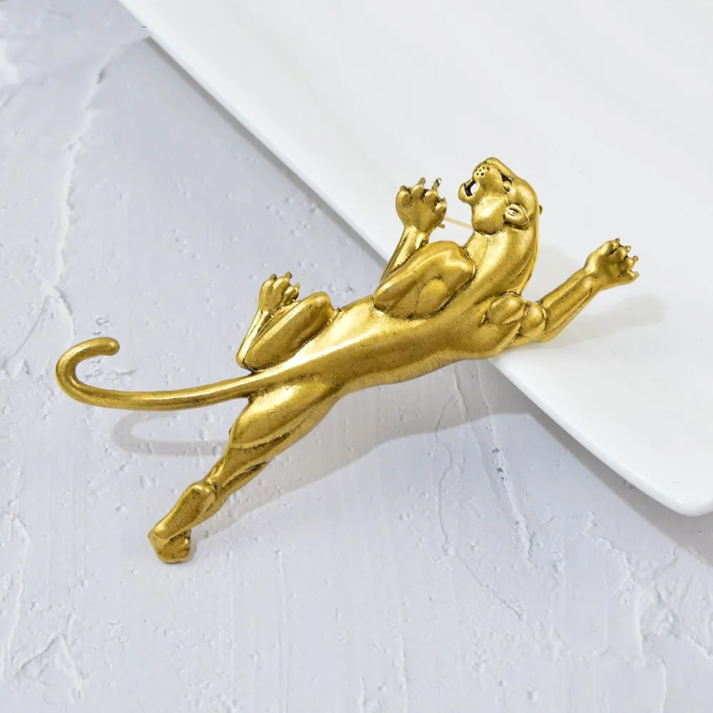 Muscle Tiger Brooches For Men Vivid Cute Animal Leopard Pins Brooch