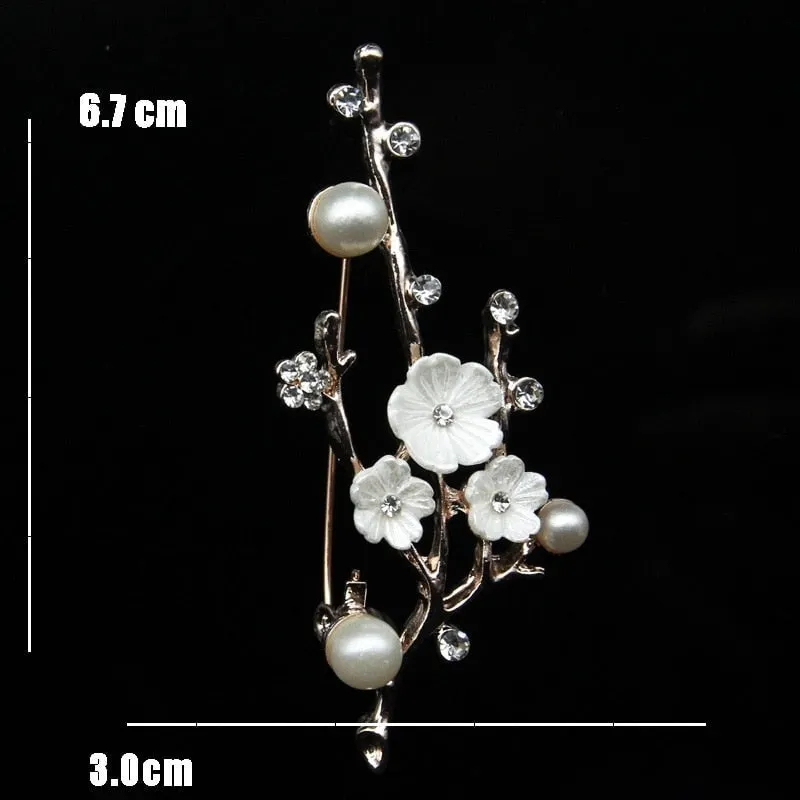 Natural Plum Blossom Brooches Pins For Women