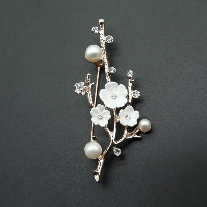 Natural Plum Blossom Brooches Pins For Women