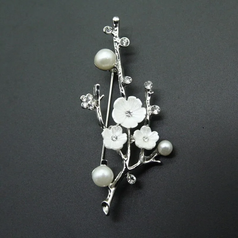 Natural Plum Blossom Brooches Pins For Women