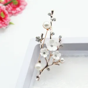 Natural Plum Blossom Brooches Pins For Women
