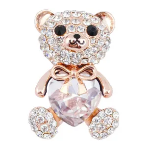 New Arrival AB Rhinestine Heart Bear Brooches For Women
