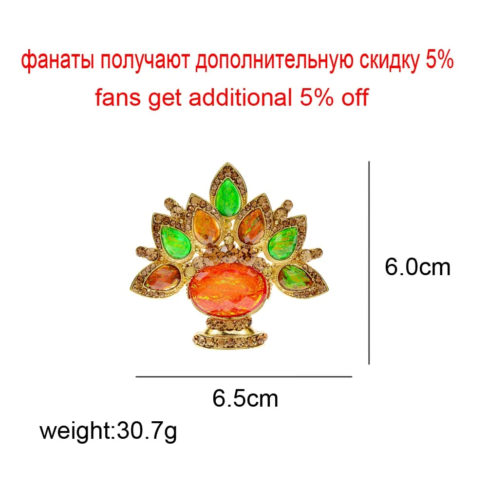 New Arrival Beautiful Vase Design Brooches For Women