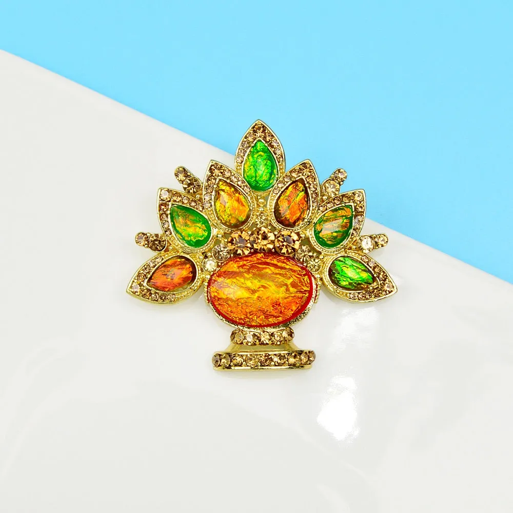 New Arrival Beautiful Vase Design Brooches For Women