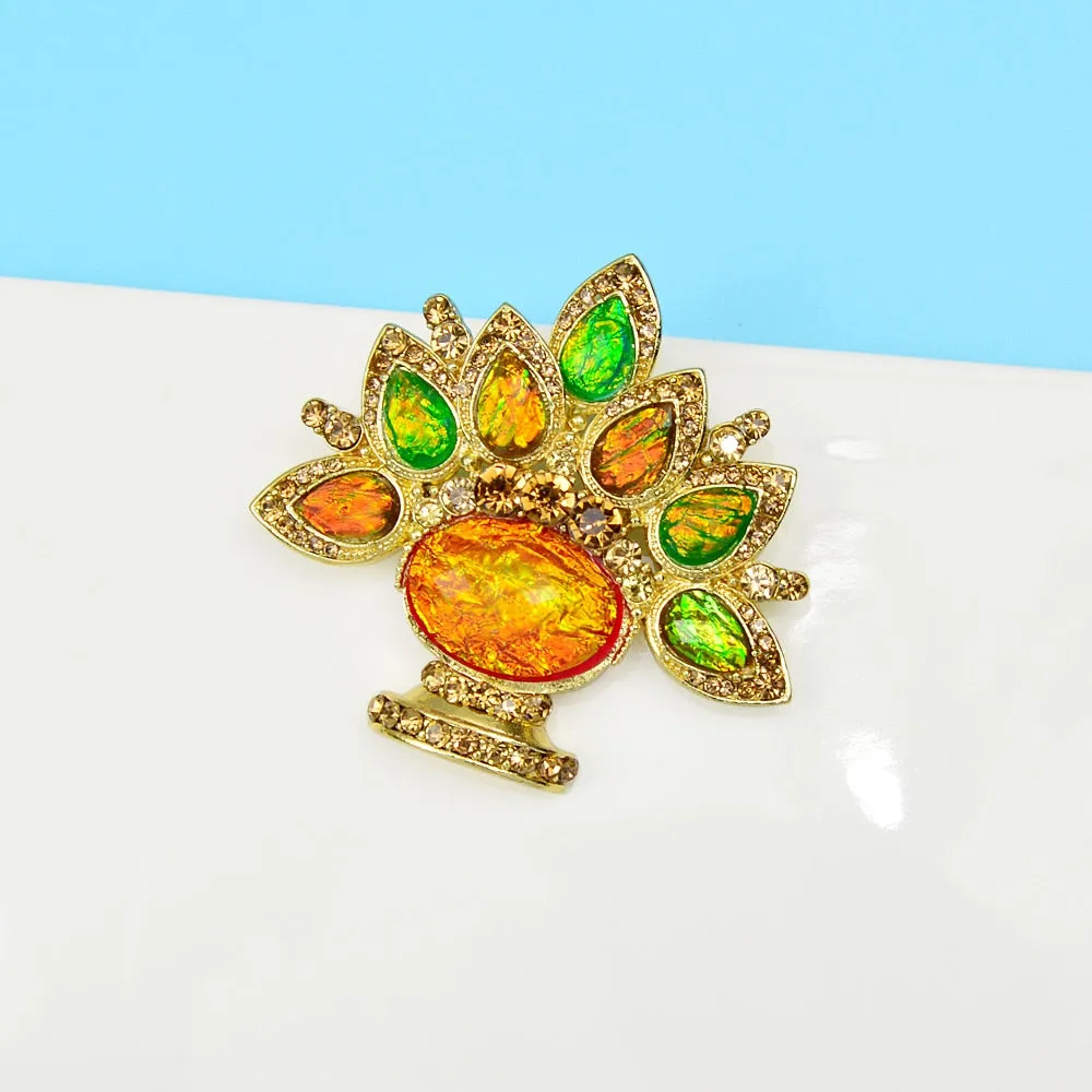 New Arrival Beautiful Vase Design Brooches For Women