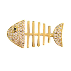 New Arrival Cubic Zirconia Fish Brooches For Women And Men