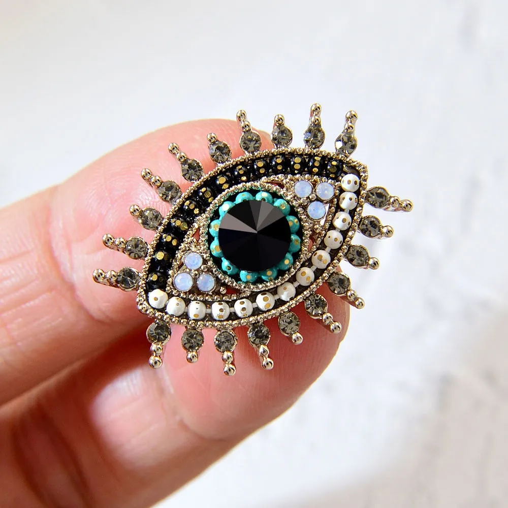 New Arrival Rhinestone Eye Brooches For Women