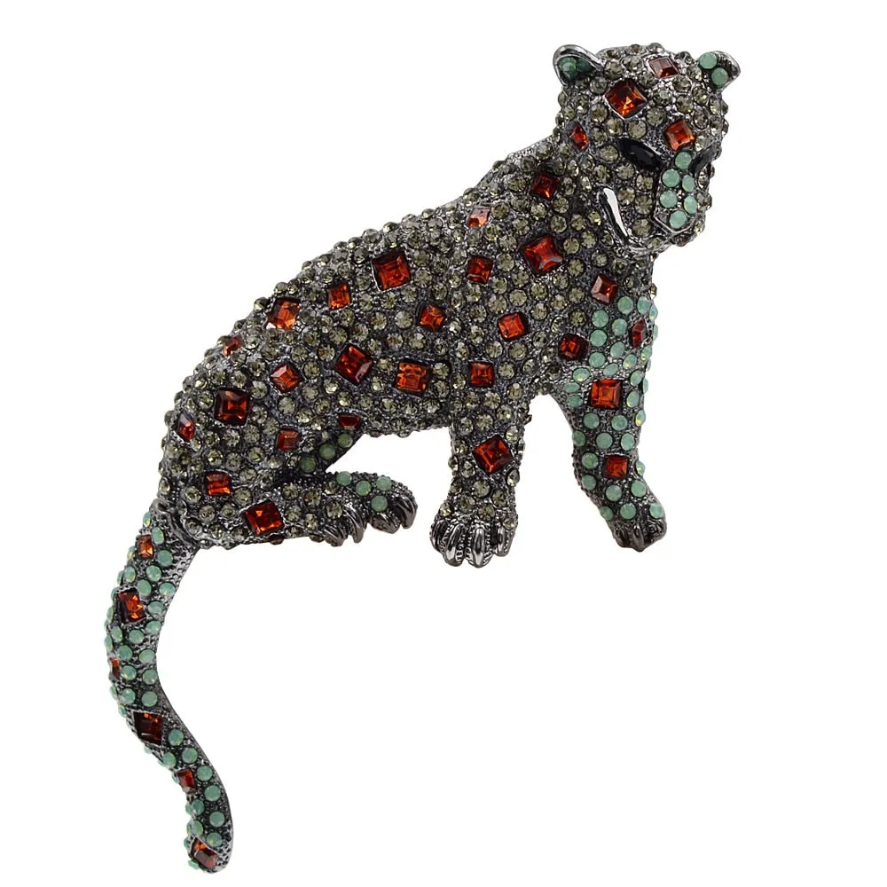 New Arrival Rhinestone Leopard Brooches For Women