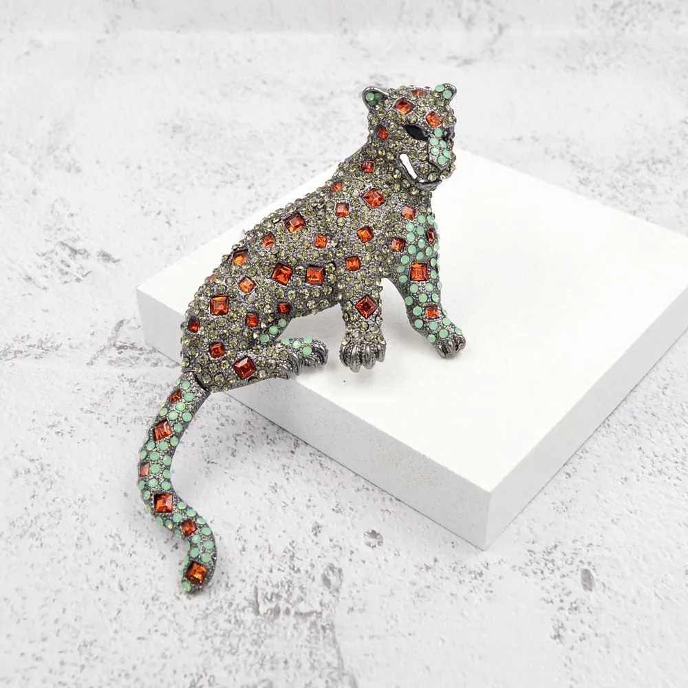 New Arrival Rhinestone Leopard Brooches For Women