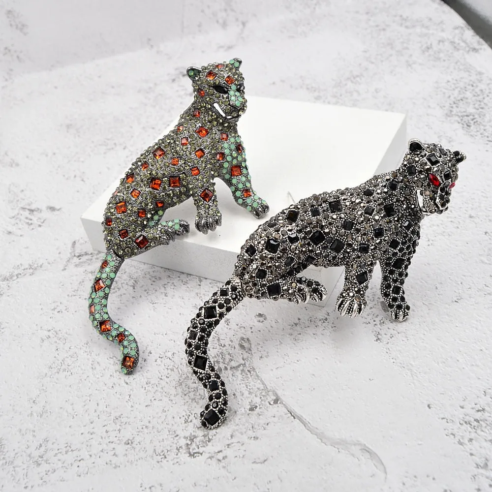 New Arrival Rhinestone Leopard Brooches For Women
