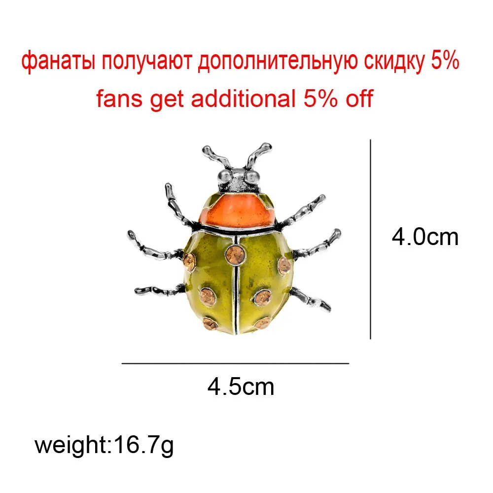 New Color Arrival Enamel Ladybug Brooches for Women