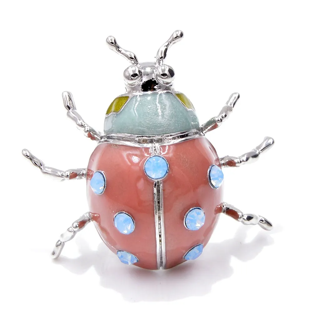 New Color Arrival Enamel Ladybug Brooches for Women