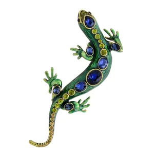 New Crystal Lizard Brooches for Women and Men Animal Pins Summer Shining Rhinestone Brooch