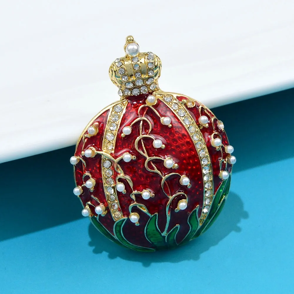 New Enamel Fruit Pomegranate Shape Brooches For Women And Men