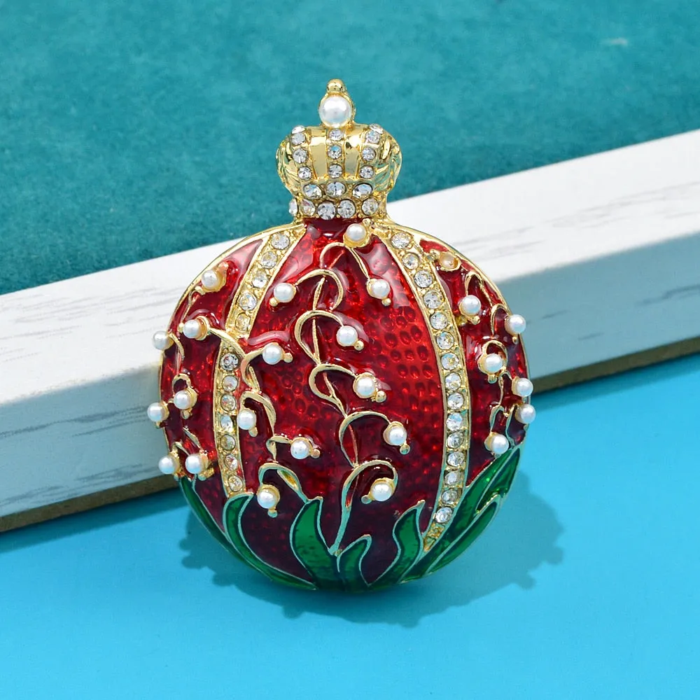 New Enamel Fruit Pomegranate Shape Brooches For Women And Men