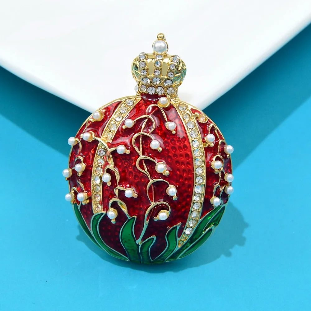 New Enamel Fruit Pomegranate Shape Brooches For Women And Men