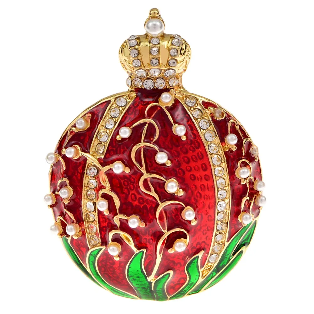 New Enamel Fruit Pomegranate Shape Brooches For Women And Men