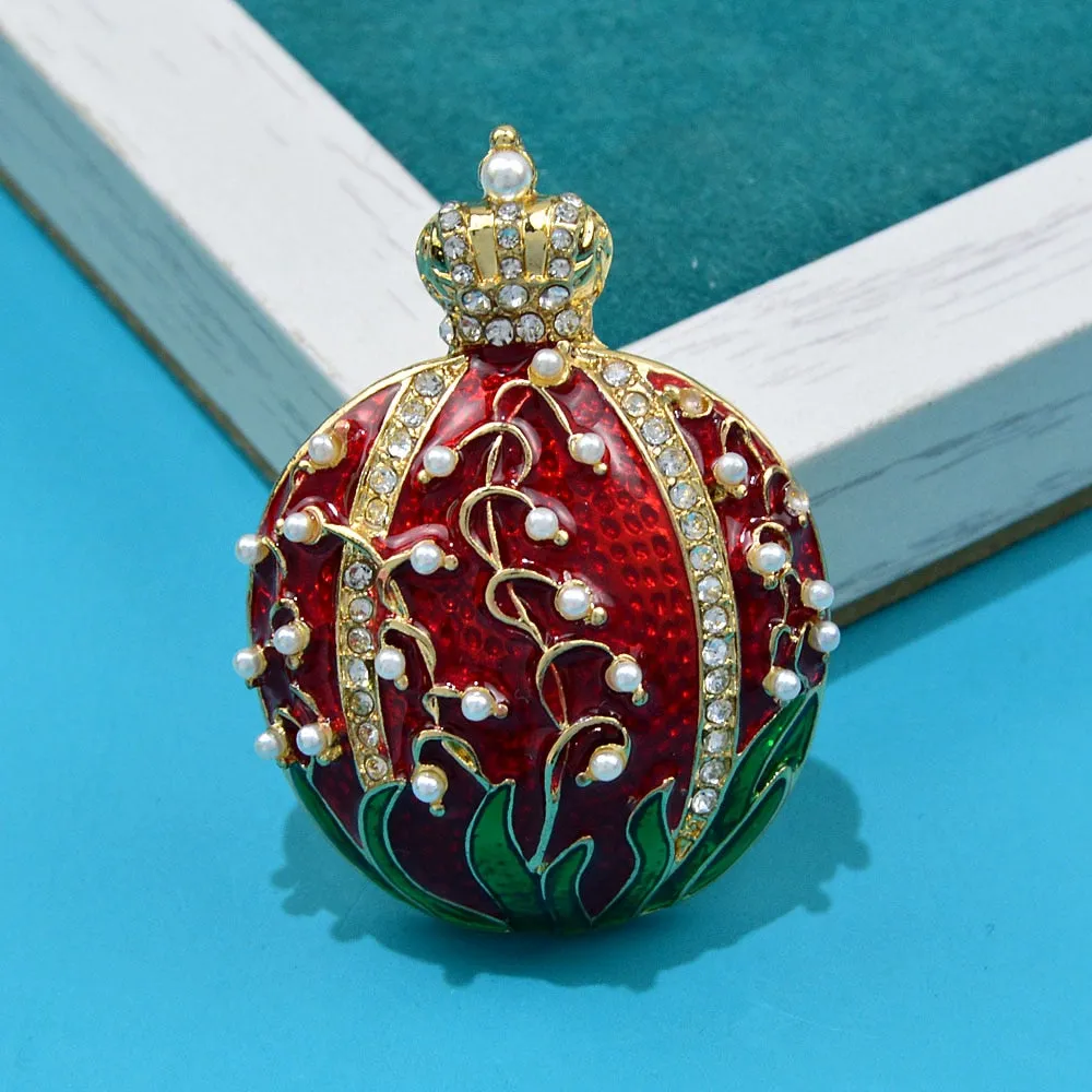 New Enamel Fruit Pomegranate Shape Brooches For Women And Men